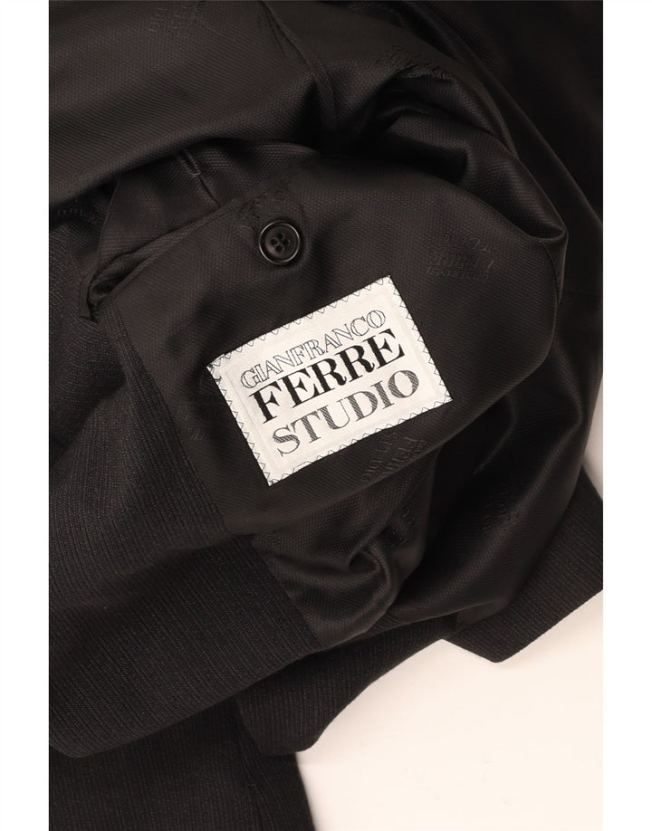 GIANFRANCO FERRE Jachetă pentru bărbați cu 3 nasturi, UK 38 Medium Black Pinstripe