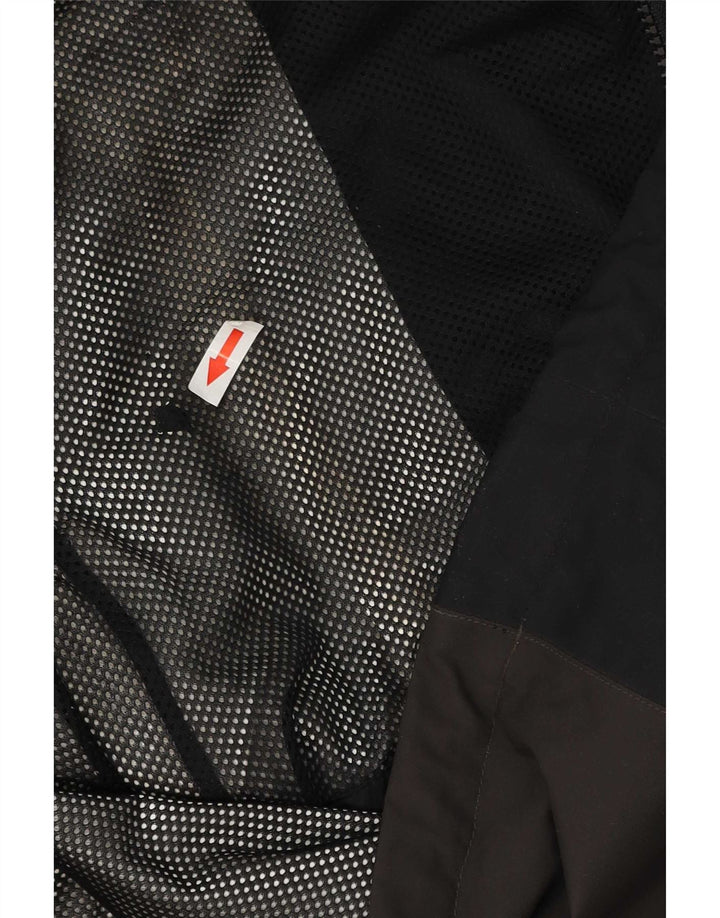Jack Wolfskin Jachetă de ploaie cu glugă pentru femei Marea Britanie 12/14 Maro Mediu Colorblock