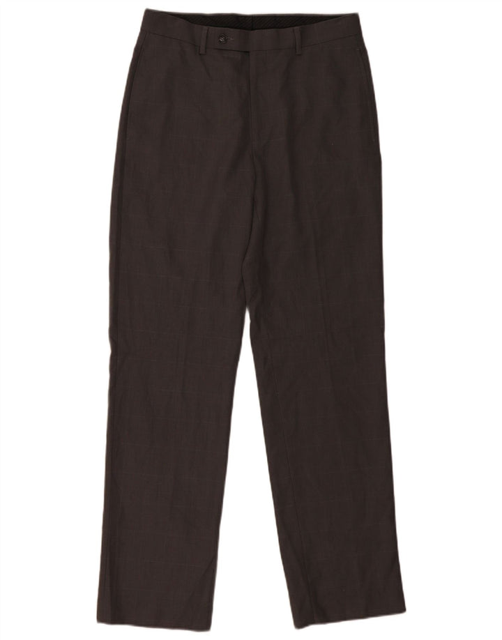 Pantaloni drepți CALVIN KLEIN pentru bărbați L30 L32 Poliester cu carouri gri