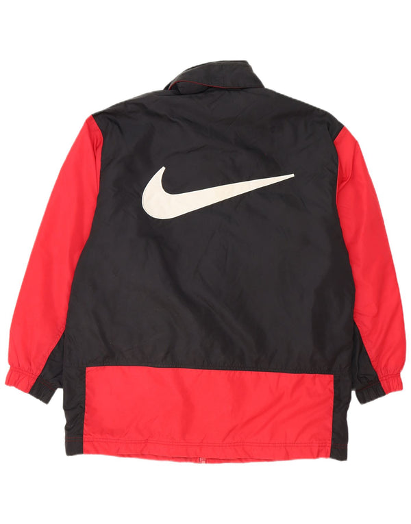 Jachetă de vânt pentru bărbați Nike, cu glugă, cu formă lejeră, UK 36, roșu, color block