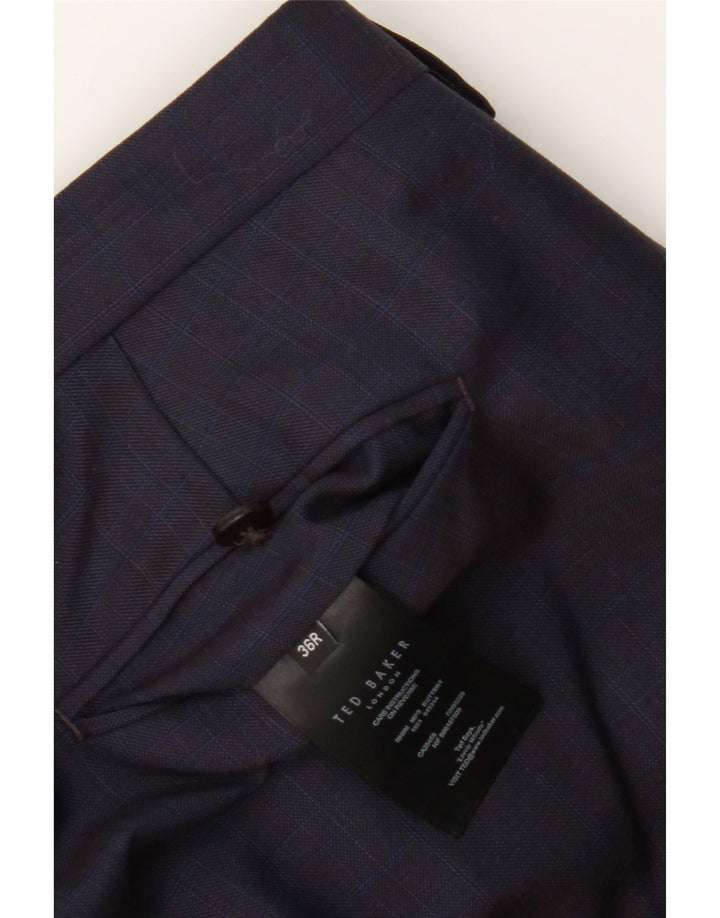 Ted Baker Pantaloni slim pentru bărbați L36 L31 Lână bleumarin