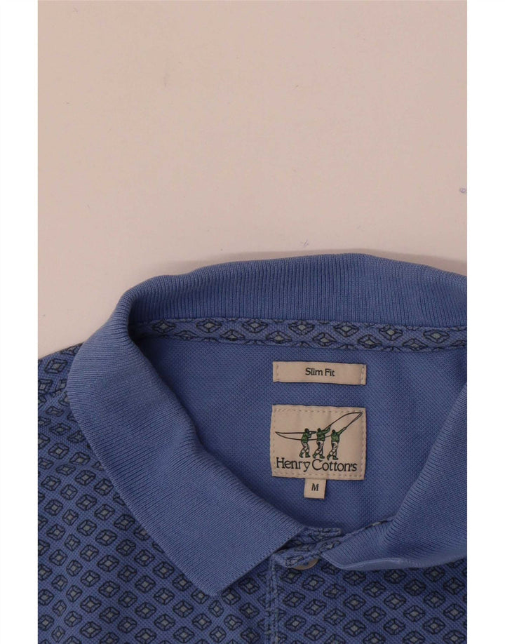 Tricou polo pentru bărbați Henry Cottons Slim Fit Medium Blue Geometric