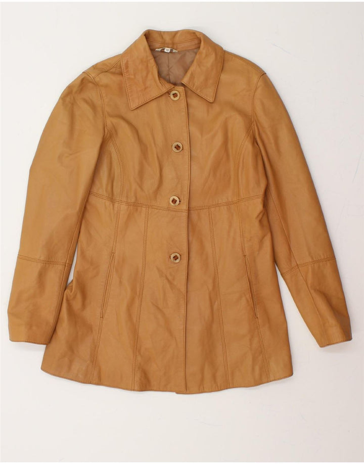 VINTAGE Womens Leather Jacket IT 42 Medium Brown Leather Vintage Vintage and Second-Hand Vintage from Messina Hembry 