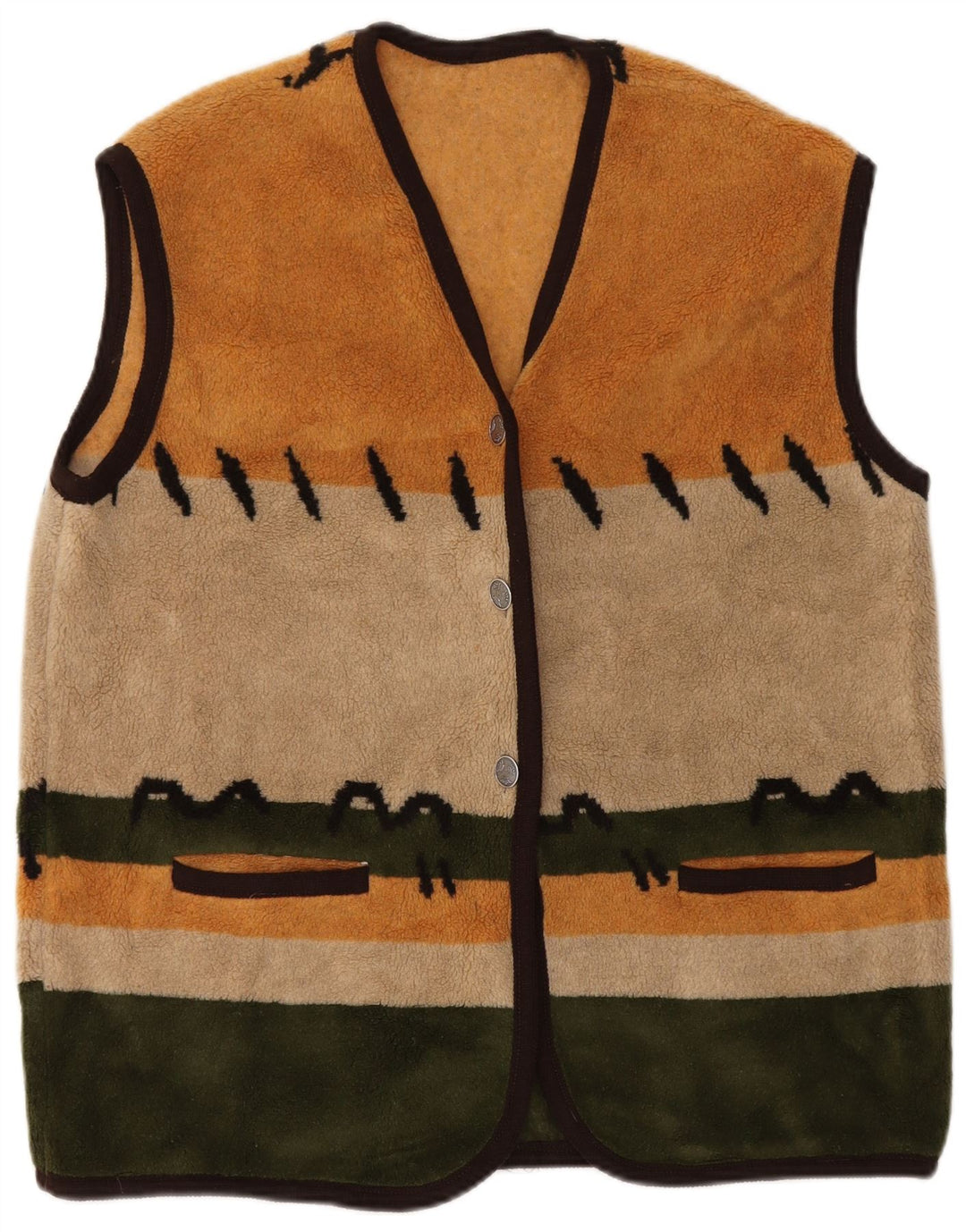 Gilet vintage pentru femei din lână UK 20 2XL, multicolor, din poliester