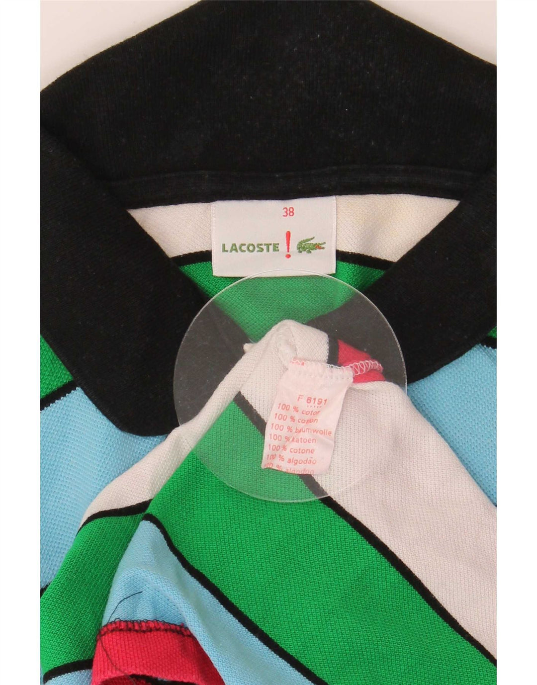 Tricou polo Lacoste pentru femei EU 38 Bumbac cu dungi multicolore medii