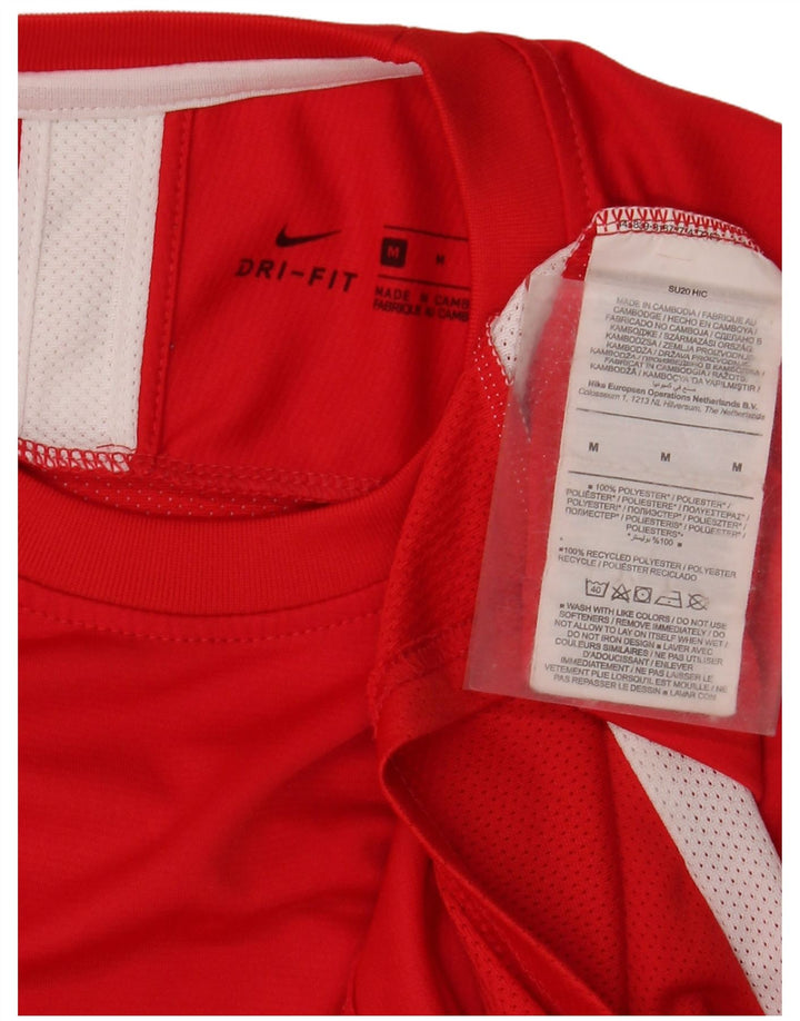 Tricou Nike Dri Fit pentru bărbați Top Mediu Roșu Colorblock Poliester