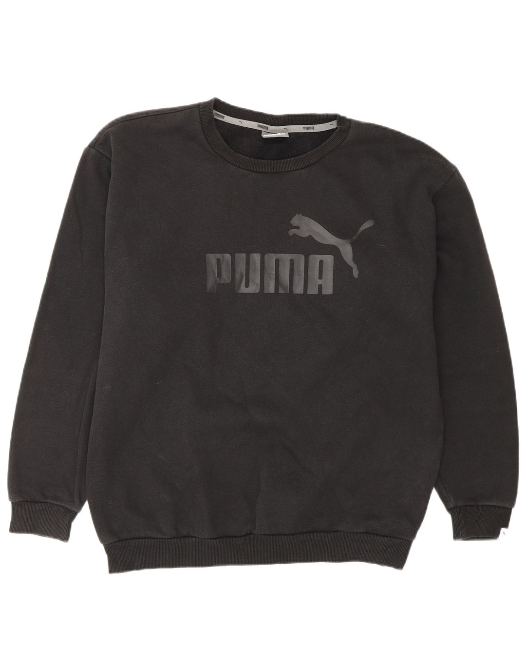 Pulover PUMA pentru femei, cu formă lentă, cu grafică, UK 12 Medium Negru