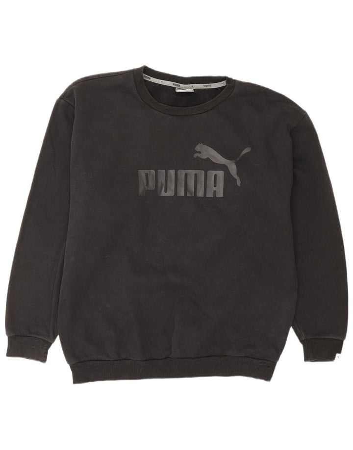 Pulover PUMA pentru femei, cu formă lentă, cu grafică, UK 12 Medium Negru