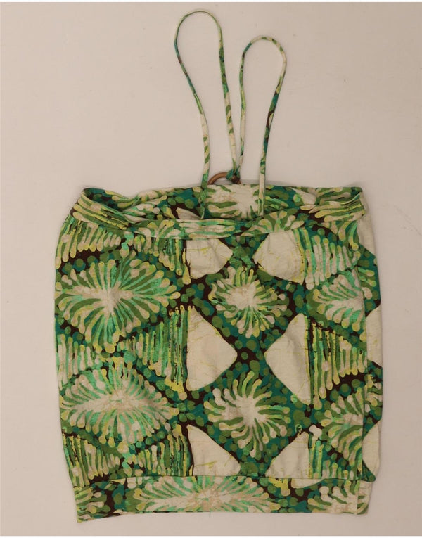 Gap Crop Halter Top pentru femei UK 12 Medium Green Argyle/Diamond Bumbac