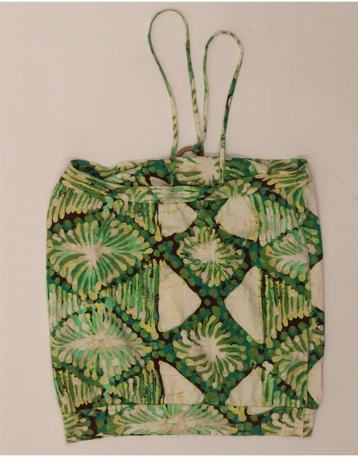 Gap Crop Halter Top pentru femei UK 12 Medium Green Argyle/Diamond Bumbac