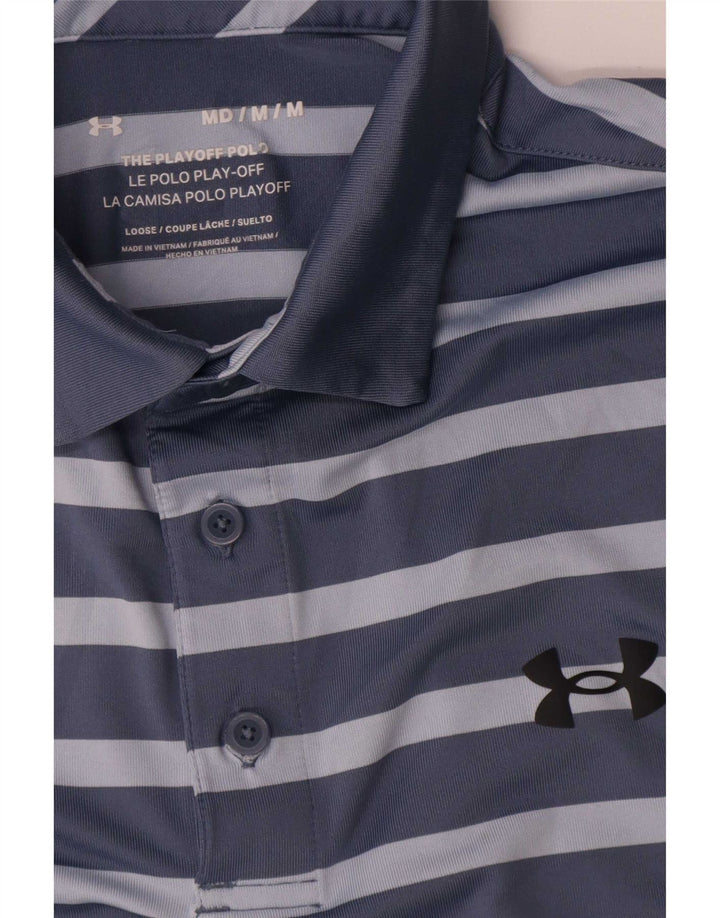 Tricou polo Under Armour pentru bărbați, cu dungi albastre medii