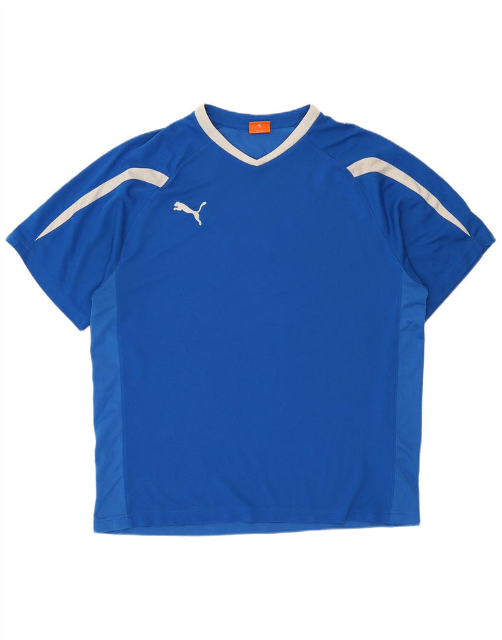 Tricou pentru bărbați Puma Top mare, albastru, poliester color bloc