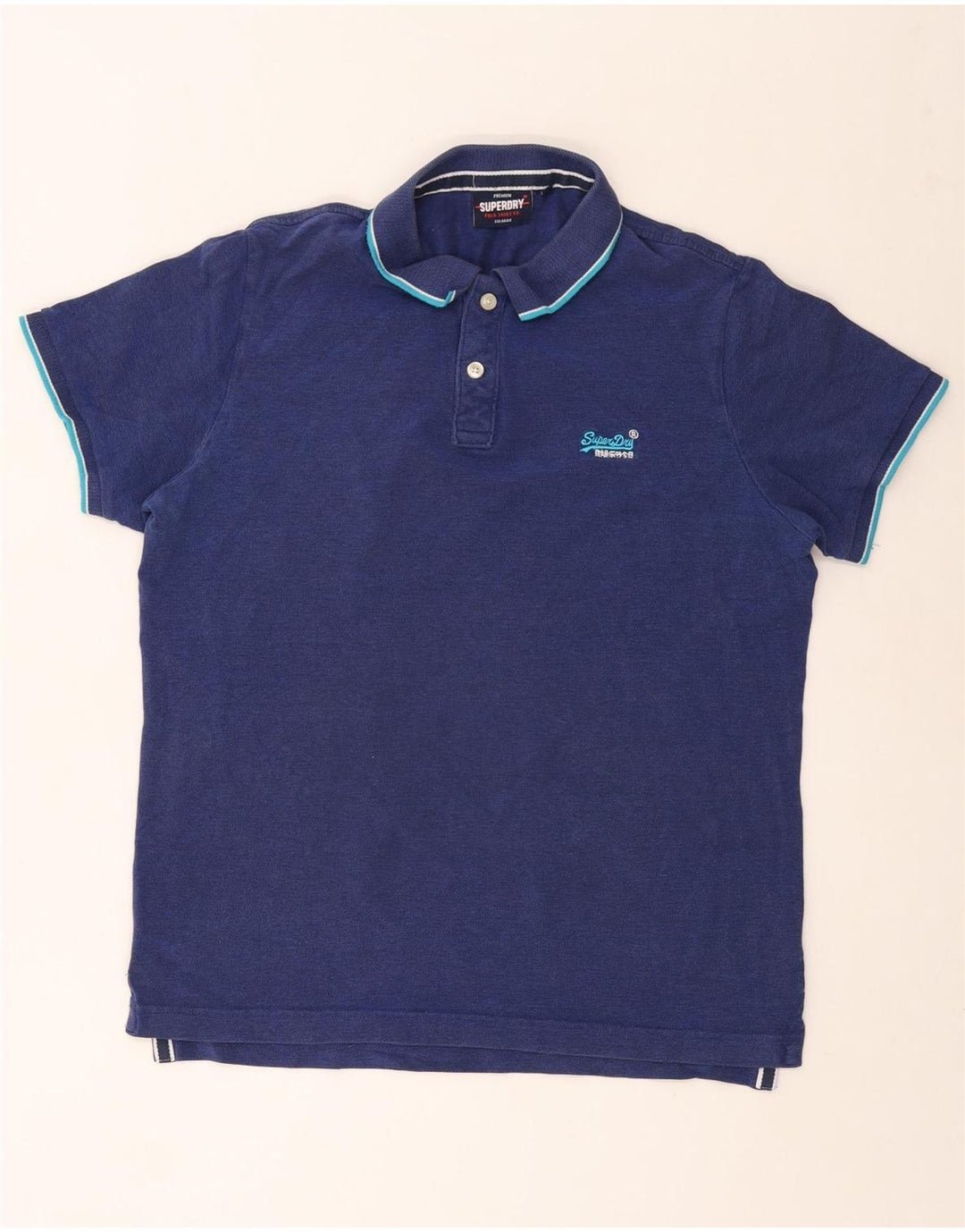 Tricou polo pentru bărbați SUPERDRY 2XL bumbac bleumarin