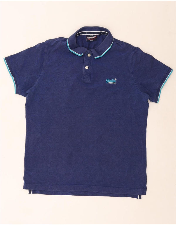 Tricou polo pentru bărbați SUPERDRY 2XL bumbac bleumarin