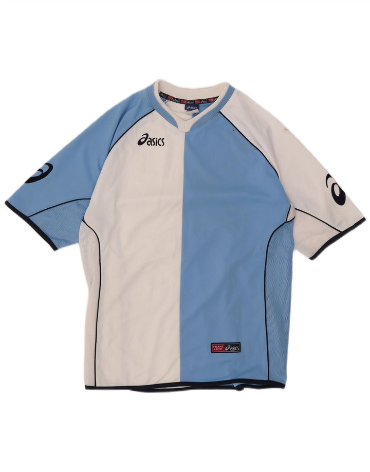 Tricou grafic Asics pentru bărbați Top Mediu Albastru Poliester Bloc de culoare