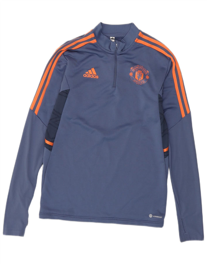Adidas pentru bărbați Manchester United Pullover Trening Top Mic Albastru Colorblock