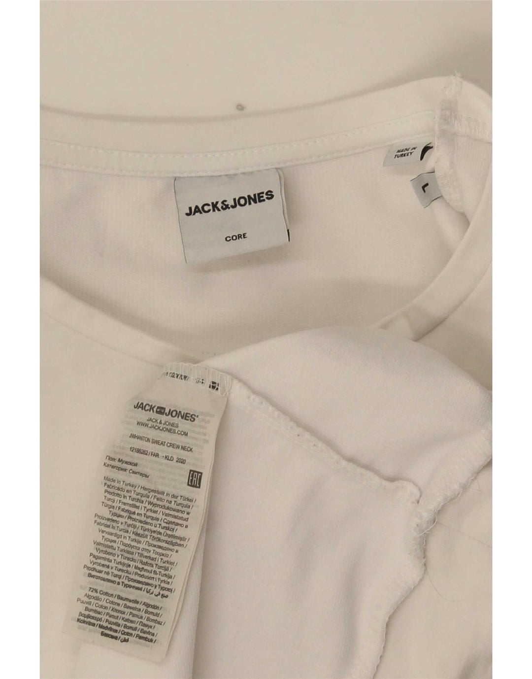 Jack & Jones Pulover grafic pentru bărbați din bumbac mare, alb