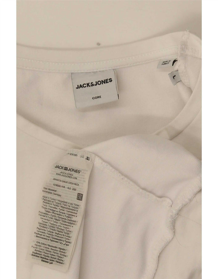Jack & Jones Pulover grafic pentru bărbați din bumbac mare, alb