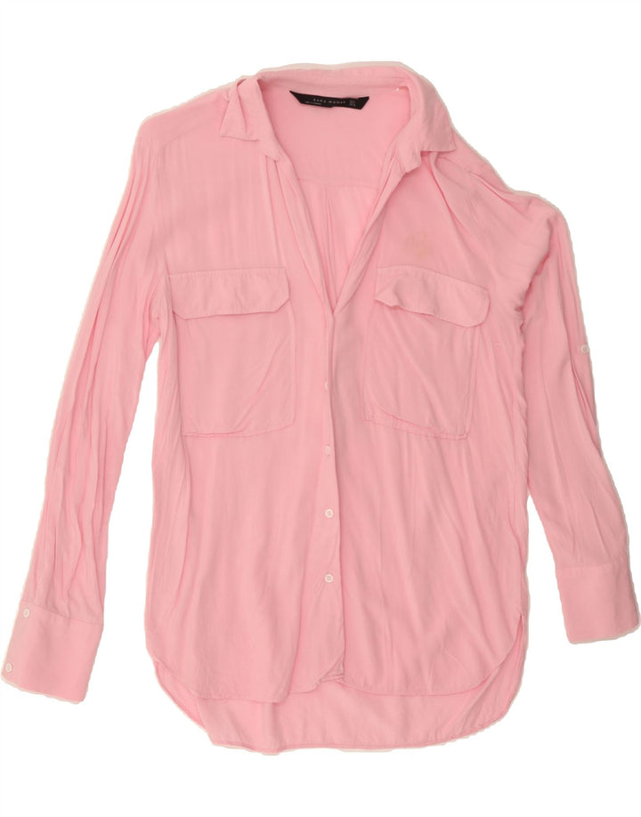 ZARA Womens Shirt UK 10 Small Pink Vintage Zara and Second-Hand Zara from Messina Hembry 