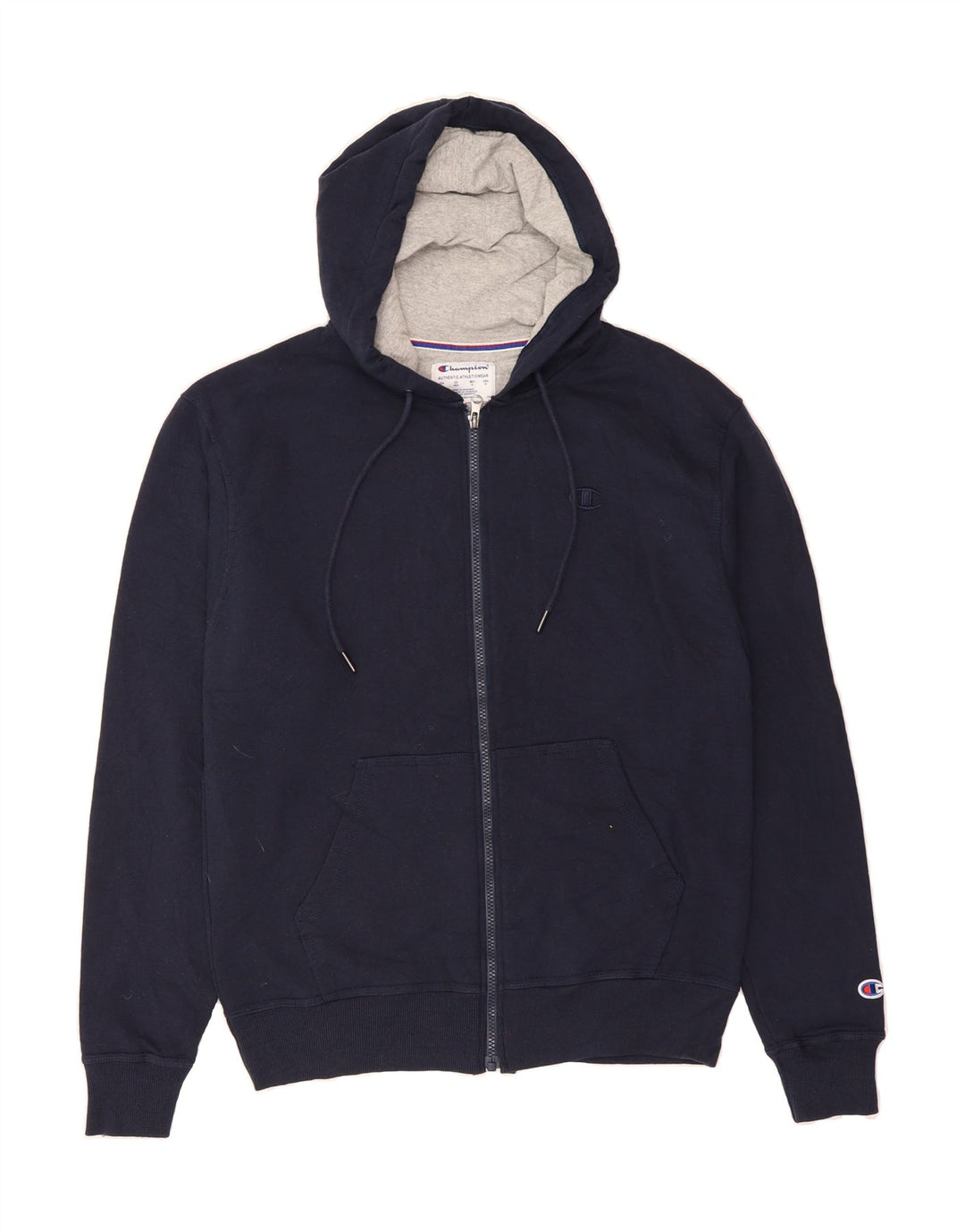CHAMPION Mens Zip Hoodie Sweater Medium Navy Blue Cotton Vintage Champion and Second-Hand Champion from Messina Hembry 