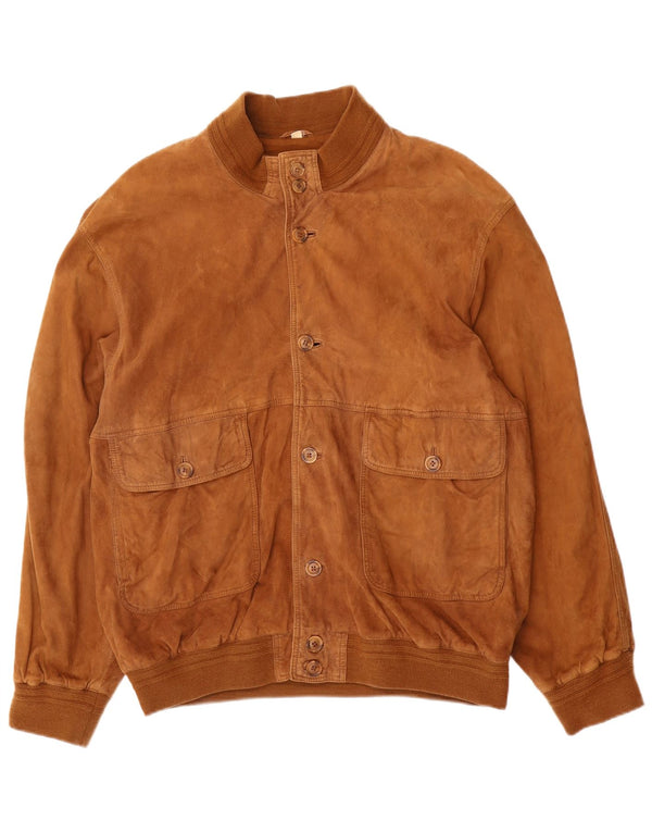 Bomber vintage pentru bărbați din piele intoarsa UK 42 XL din piele bej