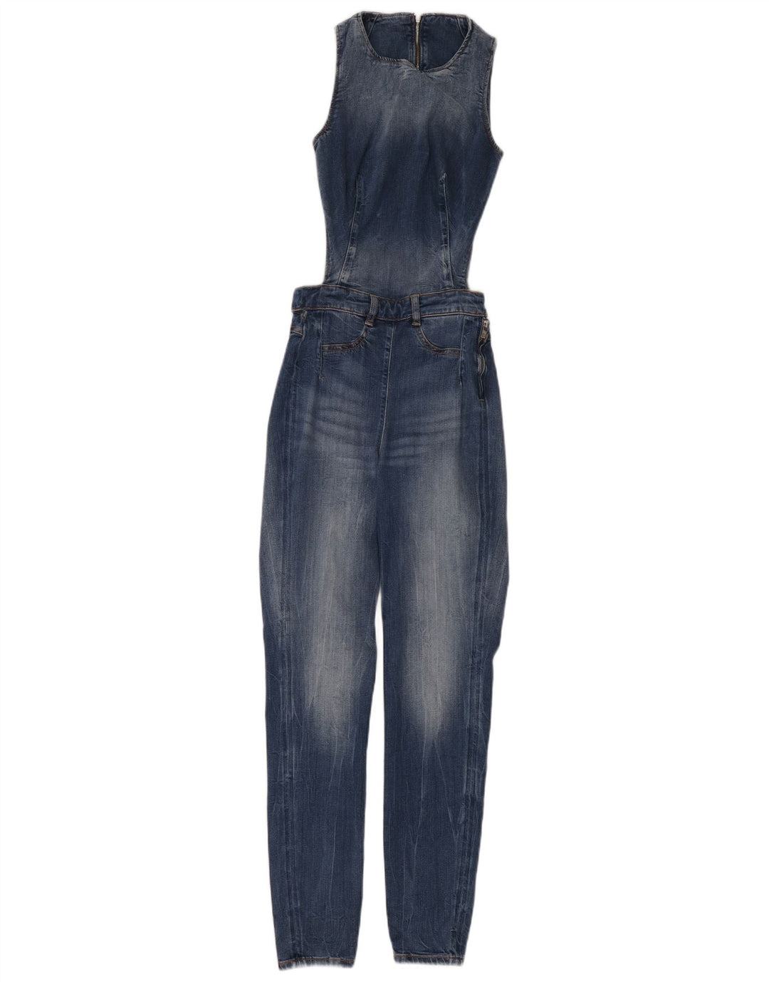 Salopetă de denim fără mâneci Guess pentru femei UK 12 Medium Blue Lyocell