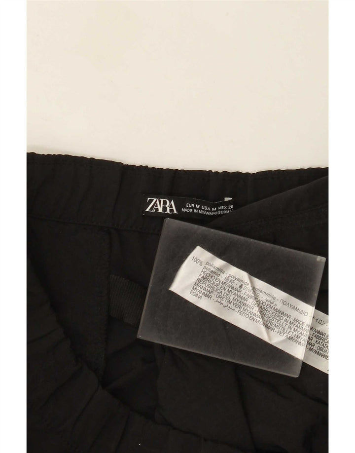 Pantaloni cargo largi pentru femei Zara Mediu L30 L31 Poliamidă neagră