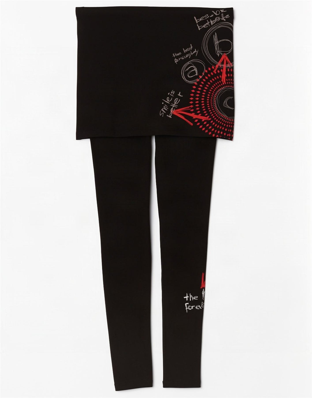 Leggings grafic Desigual pentru femei UK 10 Small Black Geometric