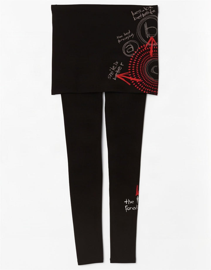 Leggings grafic Desigual pentru femei UK 10 Small Black Geometric