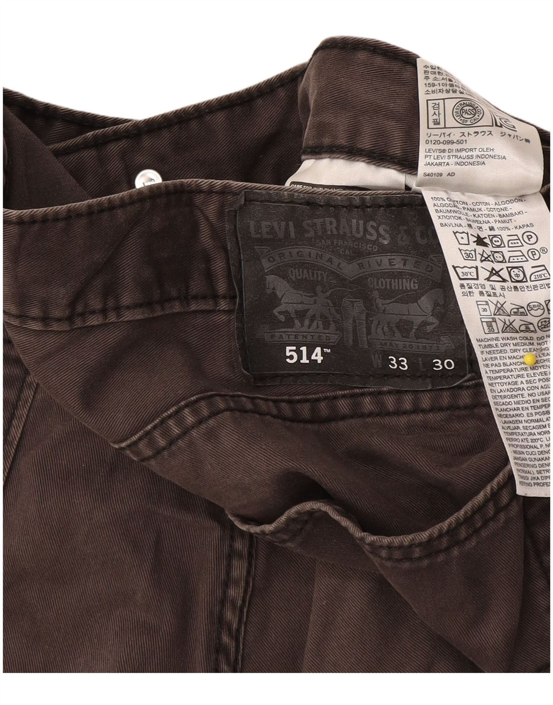 Blugi drepti pentru bărbați Levi's 514 W33 L30 bumbac gri
