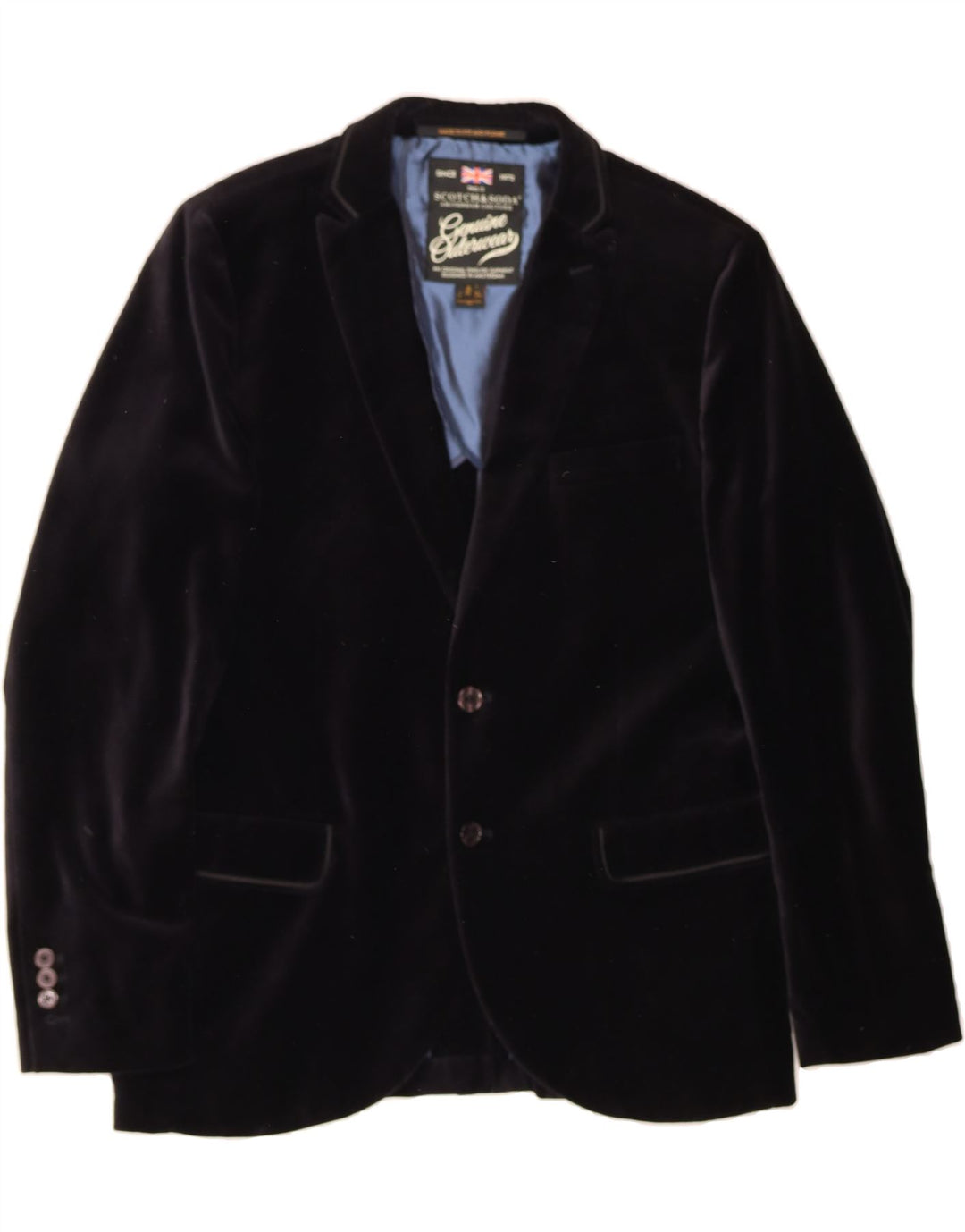 SCOTCH & SODA Jachetă pentru bărbați din catifea cu 2 nasturi, IT 52 XL, bumbac negru