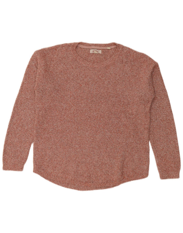 Pulover pentru femei Fat Face supradimensionat cu gâtul barca UK 10 Maroon mic