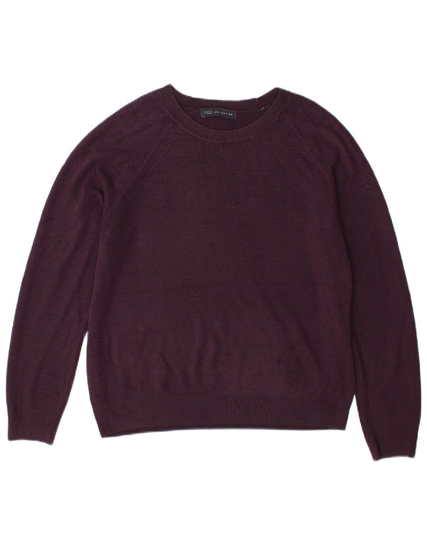 Pulover pentru femei Marks & Spencer, cu gât de barcă, UK 14, violet mediu, acrilic