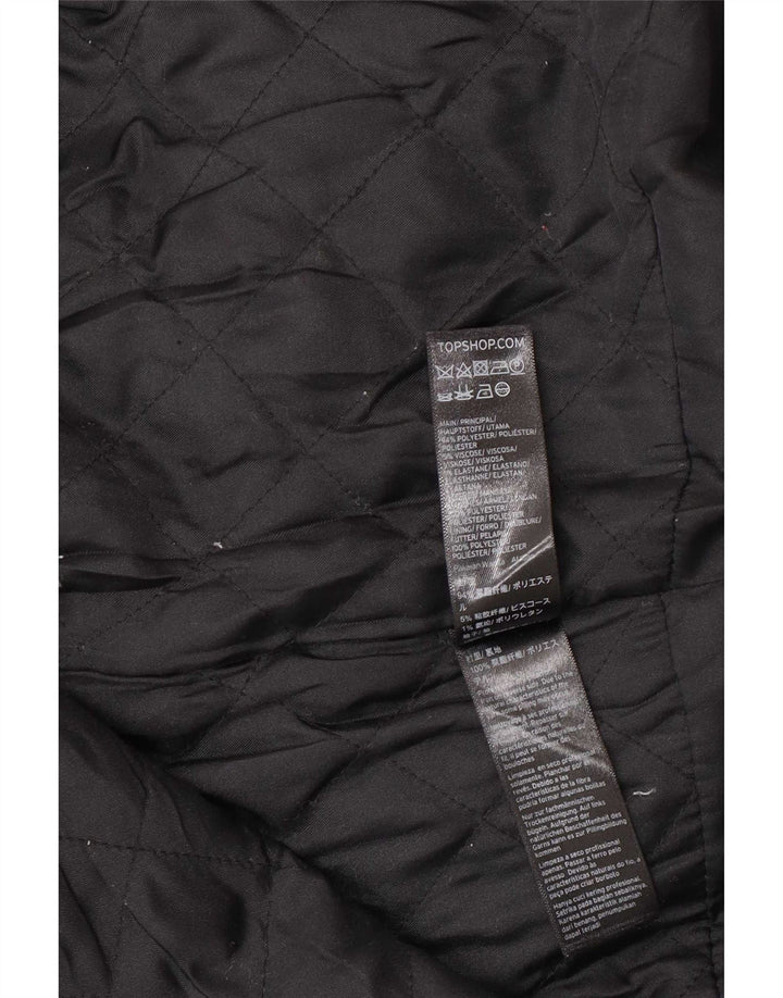 Topshop pardesiu supradimensionat pentru femei UK 8 mic poliester negru