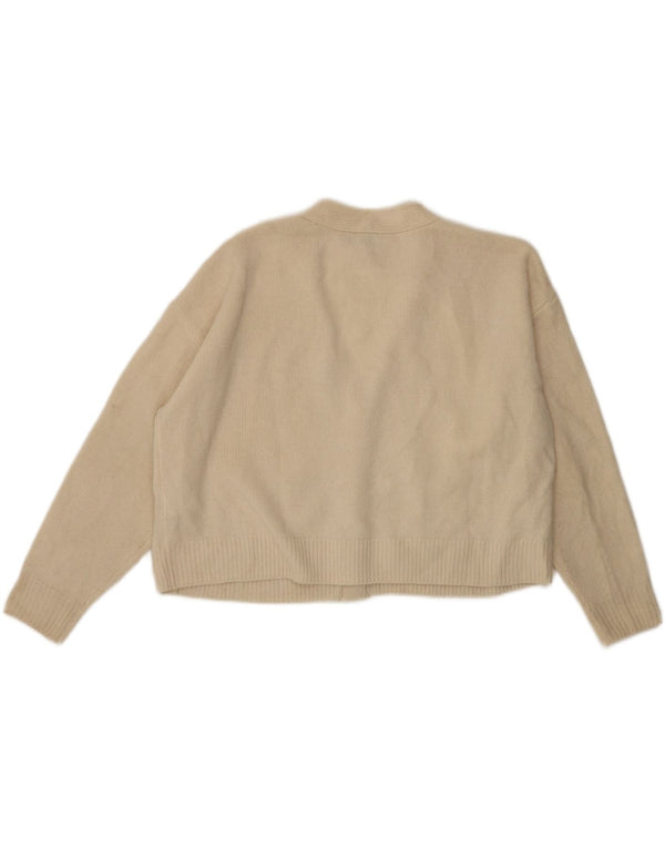 Pulover cardigan supradimensionat pentru femei Zara UK 10, lână albă, mică