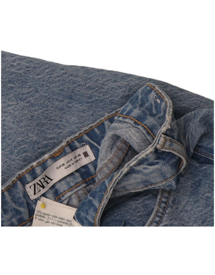 Blugi Drepți Femei Zara EU 38 Mici L30 L32 Bumbac Albastru