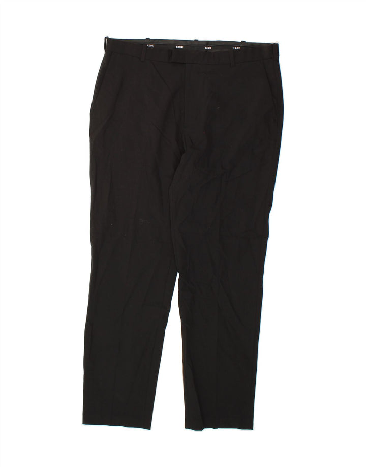 IZOD Mens Slim Suit Trousers W36 L32 Black Polyester Vintage Izod and Second-Hand Izod from Messina Hembry 
