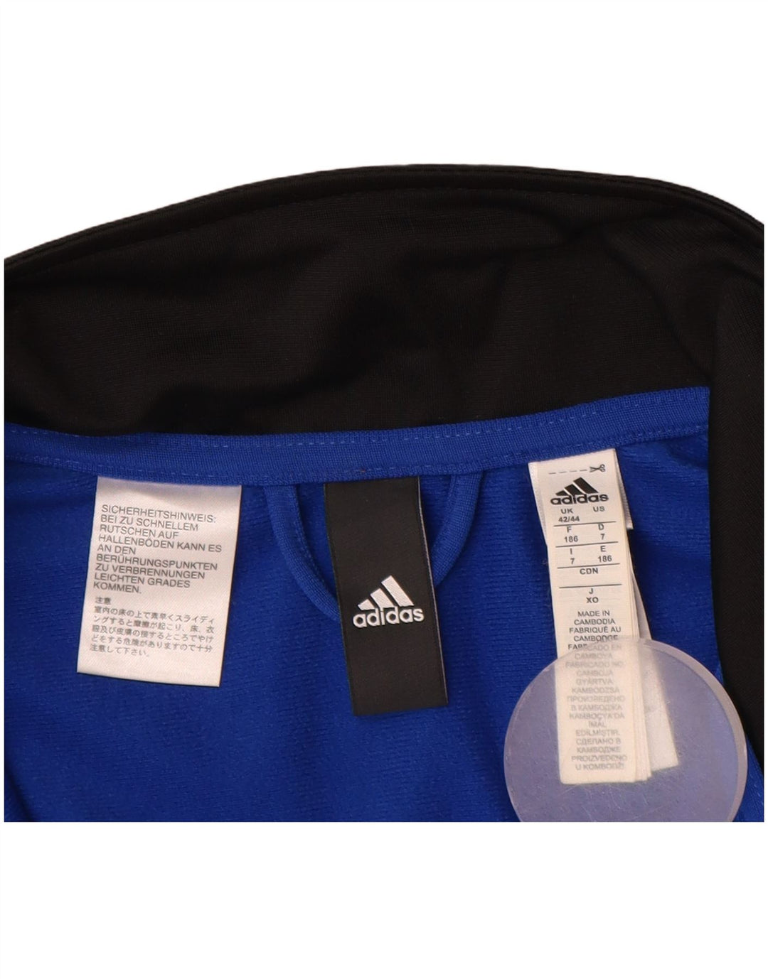 Jachetă de trening Adidas pentru bărbați Marea Britanie 42/44 Poliester mare negru color bloc