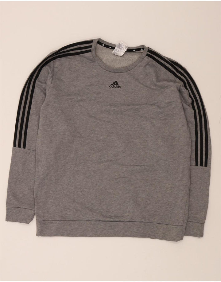 ADIDAS Mens Sweatshirt Jumper XL Grey Polyester Vintage Adidas and Second-Hand Adidas from Messina Hembry 