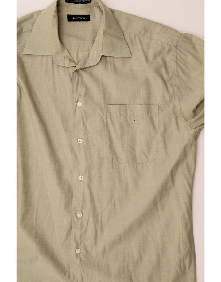 NAUTICA Mens Shirt SIze 15 Medium Khaki Cotton Vintage Nautica and Second-Hand Nautica from Messina Hembry 