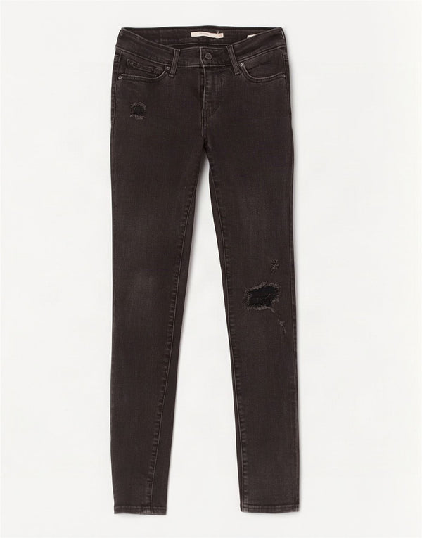 Blugi skinny distressed 711 Levi's pentru femei W26 L30 bumbac negru