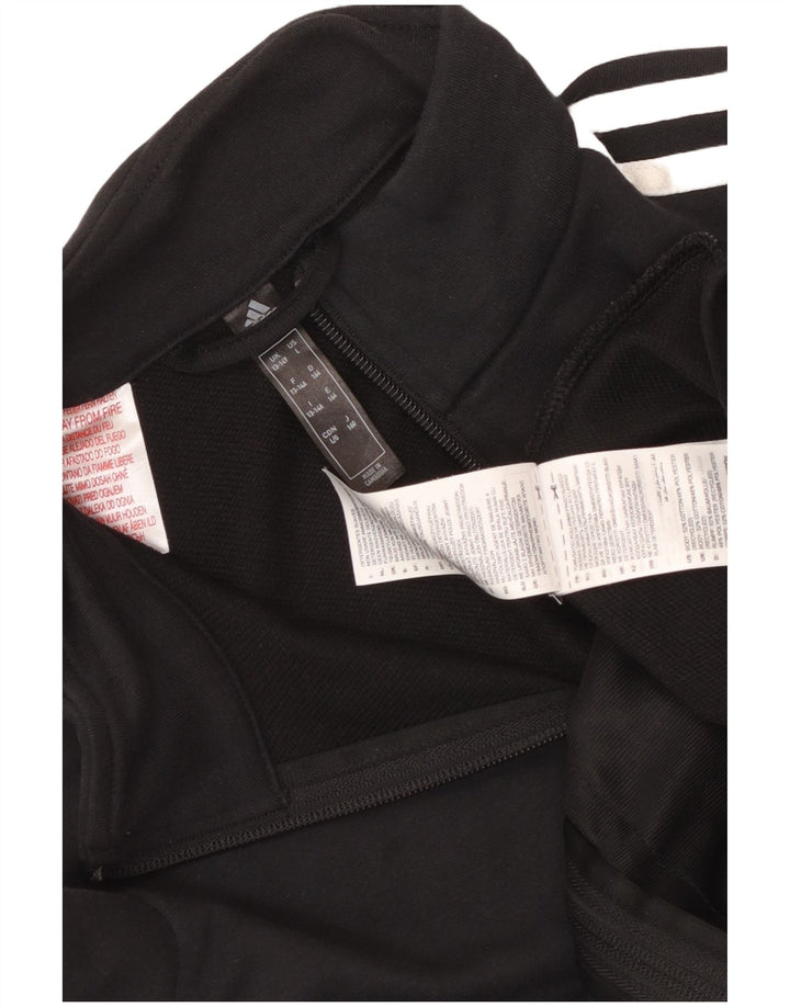Jachetă de trening pentru băieți Adidas 13-14 ani, bumbac negru