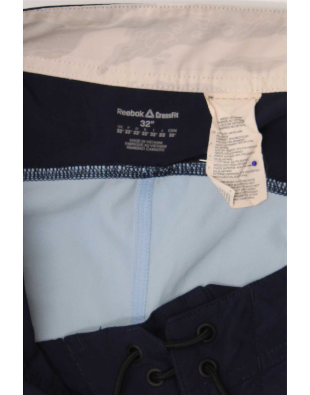 Pantaloni scurți de înot grafic Reebok pentru bărbați, albastru mediu, nailon color bloc