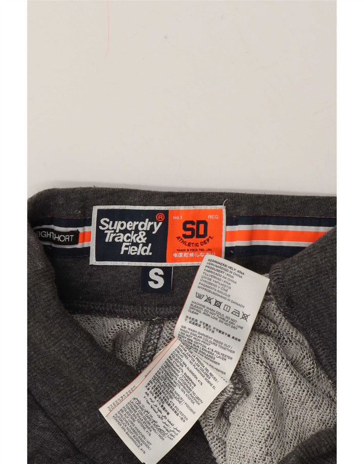 Pantaloni scurti de sport grafic Superdry pentru bărbați, bumbac, gri mici