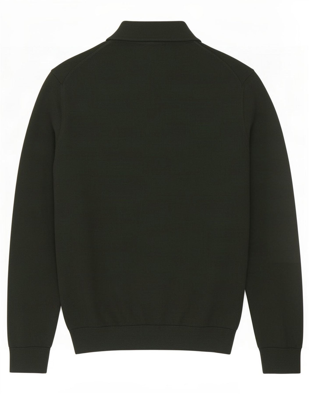 Pulover pentru bărbați Zara, cu gât polo, verde mediu acrilic