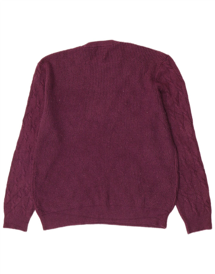 Pulover pentru bărbați Marks & Spencer, cu gât crew, XL, mov, poliamidă