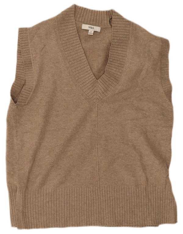 Marks & Spencer Vestă supradimensionată pentru femei din poliester UK 14 Medium Bej