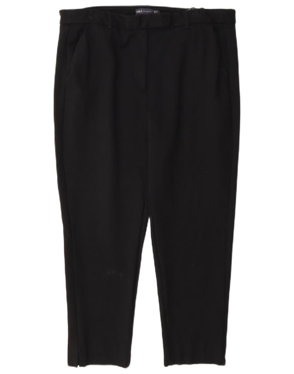Marks & Spencer Pantaloni de costum crop pentru femei UK 16 Large W34 L24 Black