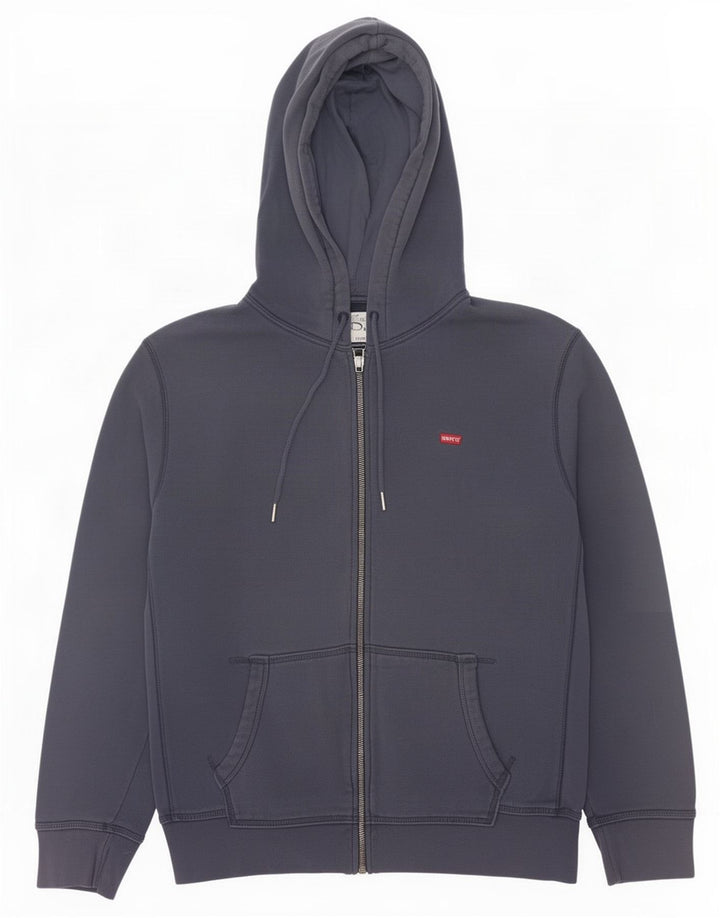 Pulover Levi's pentru bărbați, cu fermoar, bumbac, albastru, mediu