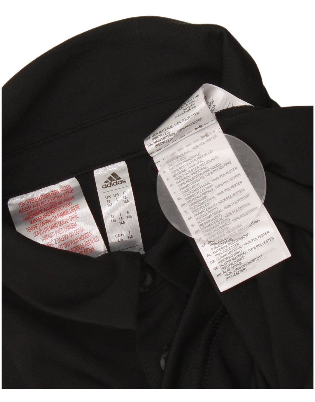 Tricou polo Adidas Aeroready pentru baieti 13-14 ani poliester negru